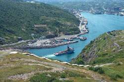 A Ship Sailing Thru St. John's Narrows, St. John's Newfoundland and Labrador